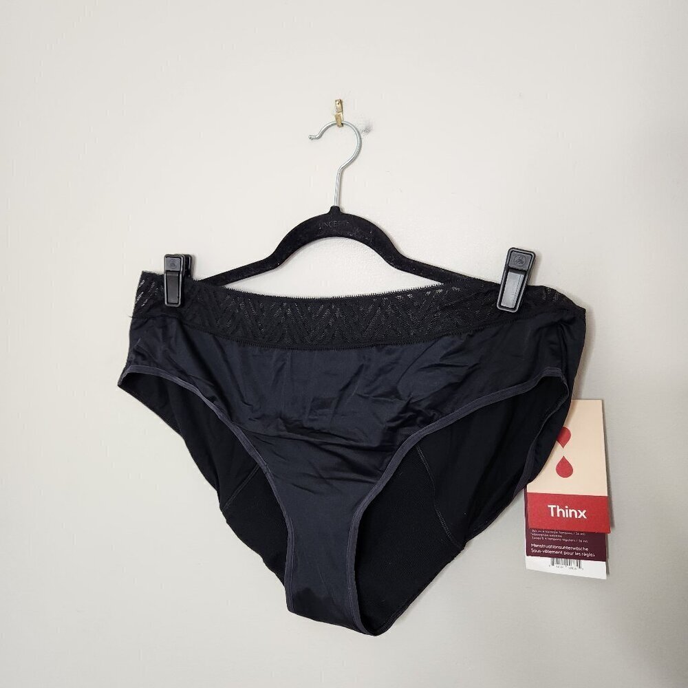 THINX Solid Black Lace Hiphugger Period Undies